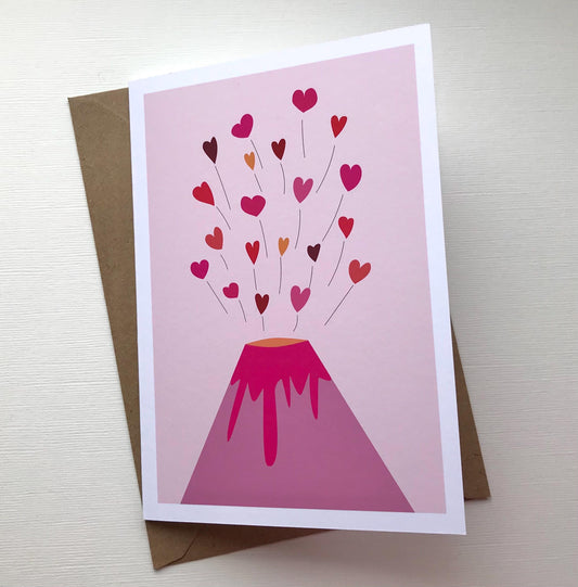 Heart Volcano - Valentines, Greeting, Anniversary Card