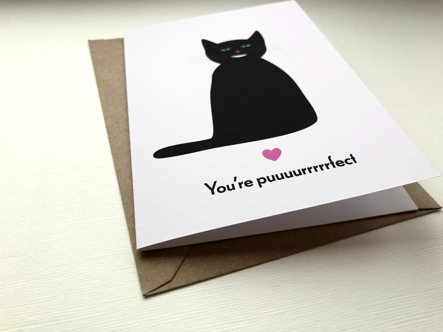 Black Cat - Valentines, Greeting, Anniversary Card