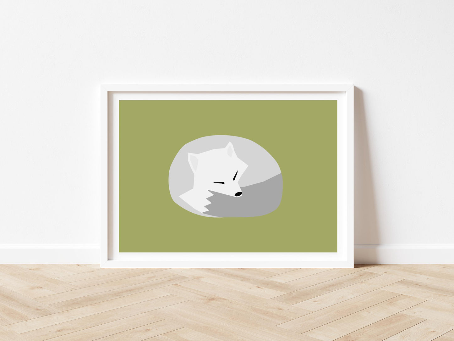 Sleeping Arctic Fox - Art print A5/A4/A3