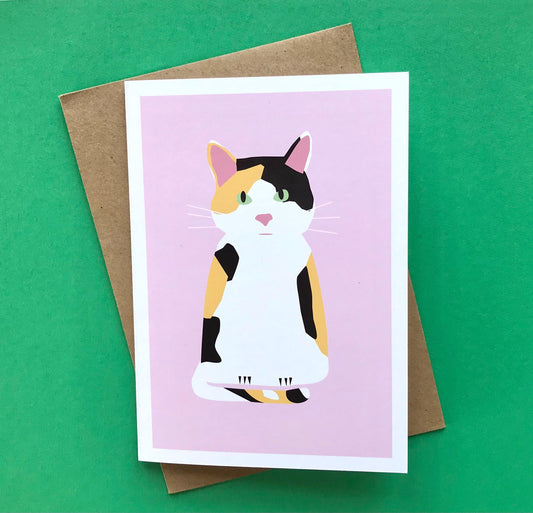 Calico Cat - Greeting, Birthday Card