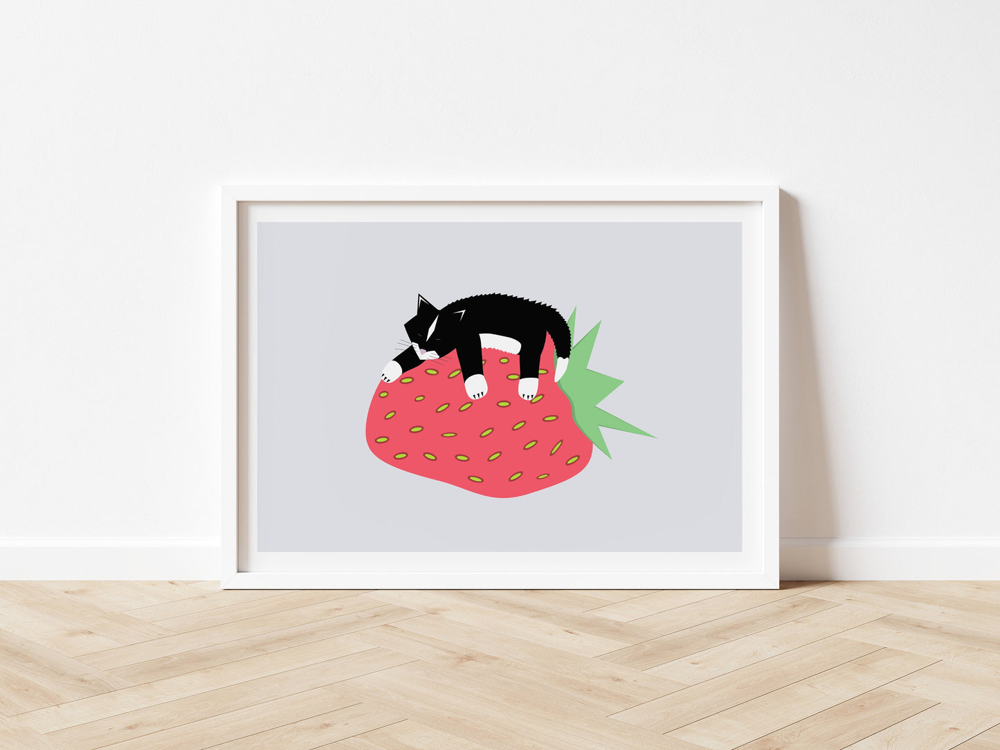 Strawberry Cat - Art print A5/A4/A3
