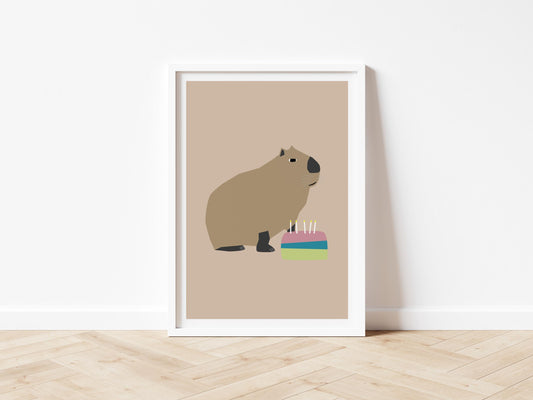 Capybara Cake - Art print A5/A4/A3
