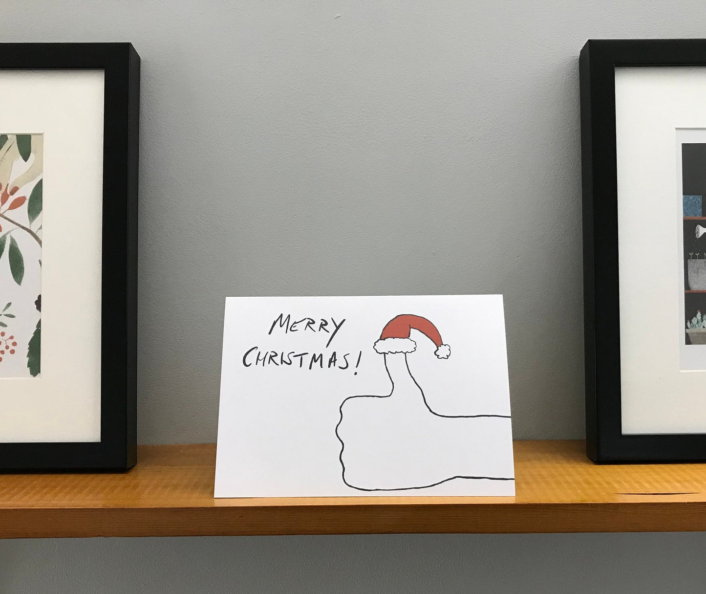 Simple Thumbs Up Christmas Card – Minimal Funny Xmas Card, Modern Holiday Greeting, Quirky Christmas Card