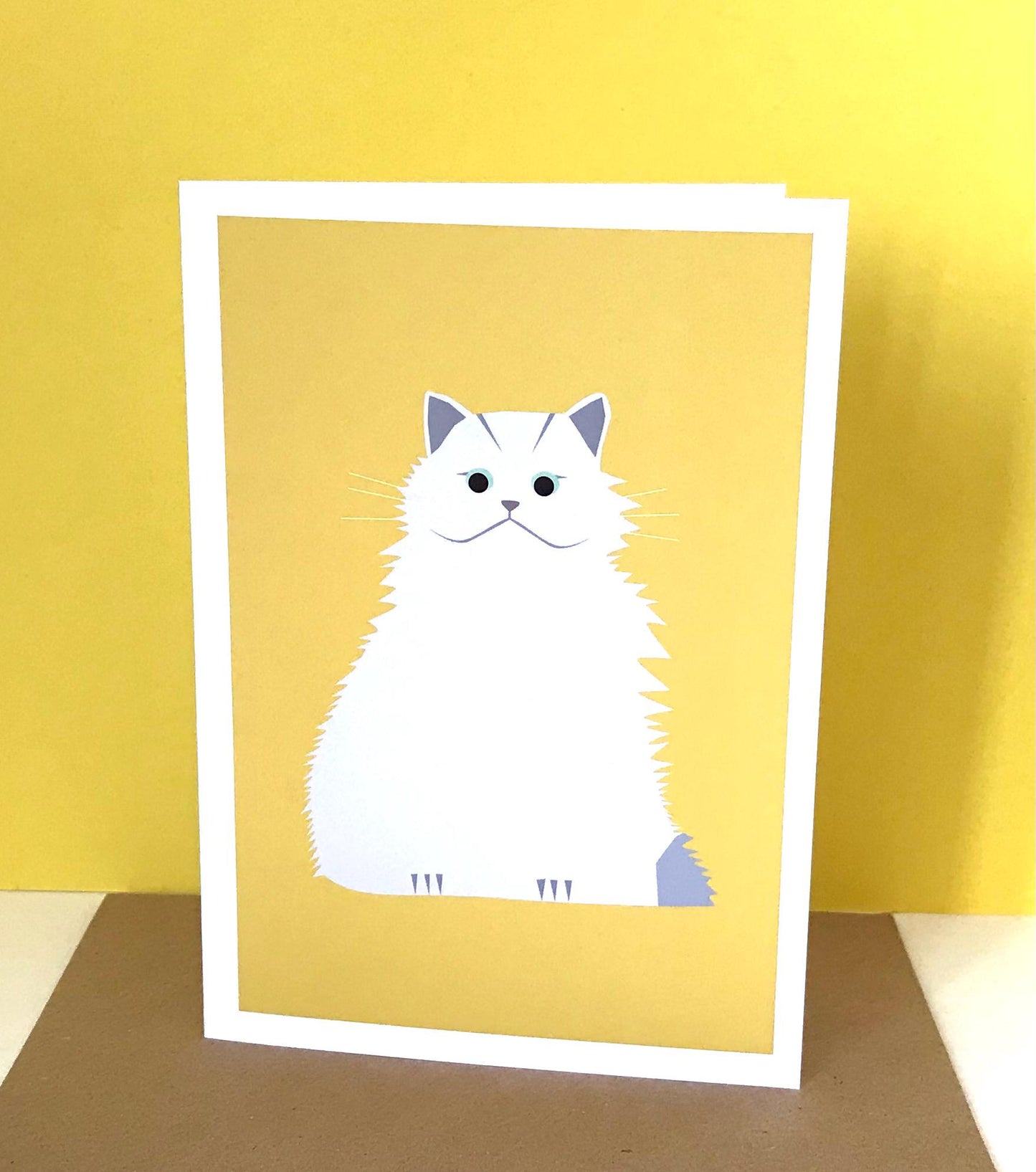 White Persian Cat - Greeting, Birthday Card