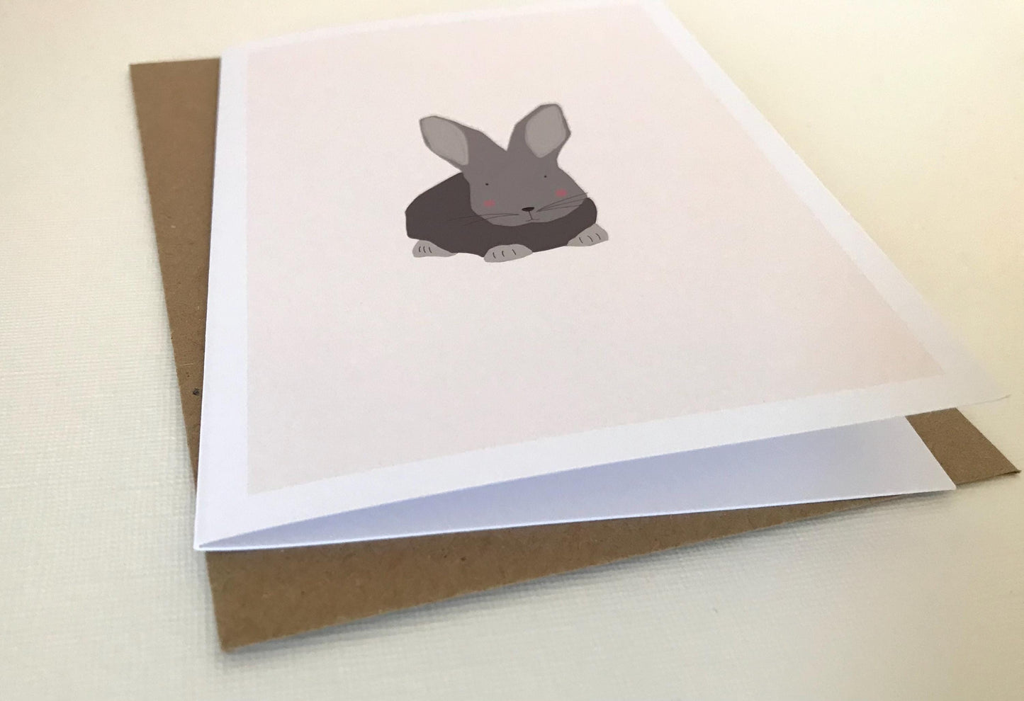 Grey Rabbit - Easter, Spring, Greeting, Birthday Card
