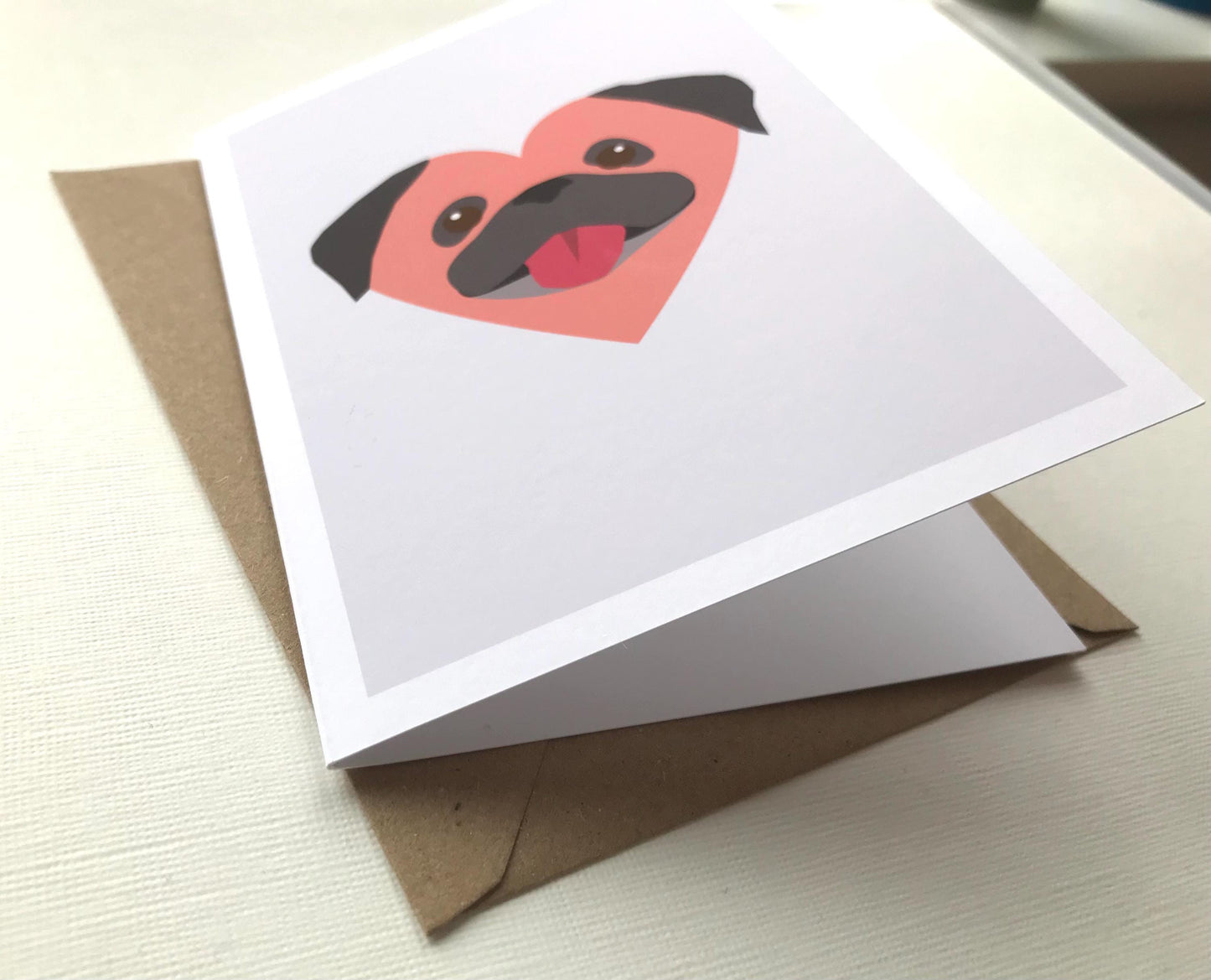 Pug - Greeting, Valentines, Birthday Card