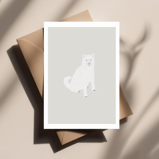 Shiba Inu Dog Greeting Card – Cute Dog, Kawaii, Japanese, Animal Card, Dog Lover Gift