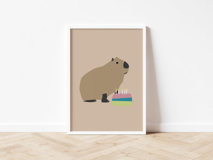 Capybara Cake - Art print A5/A4/A3