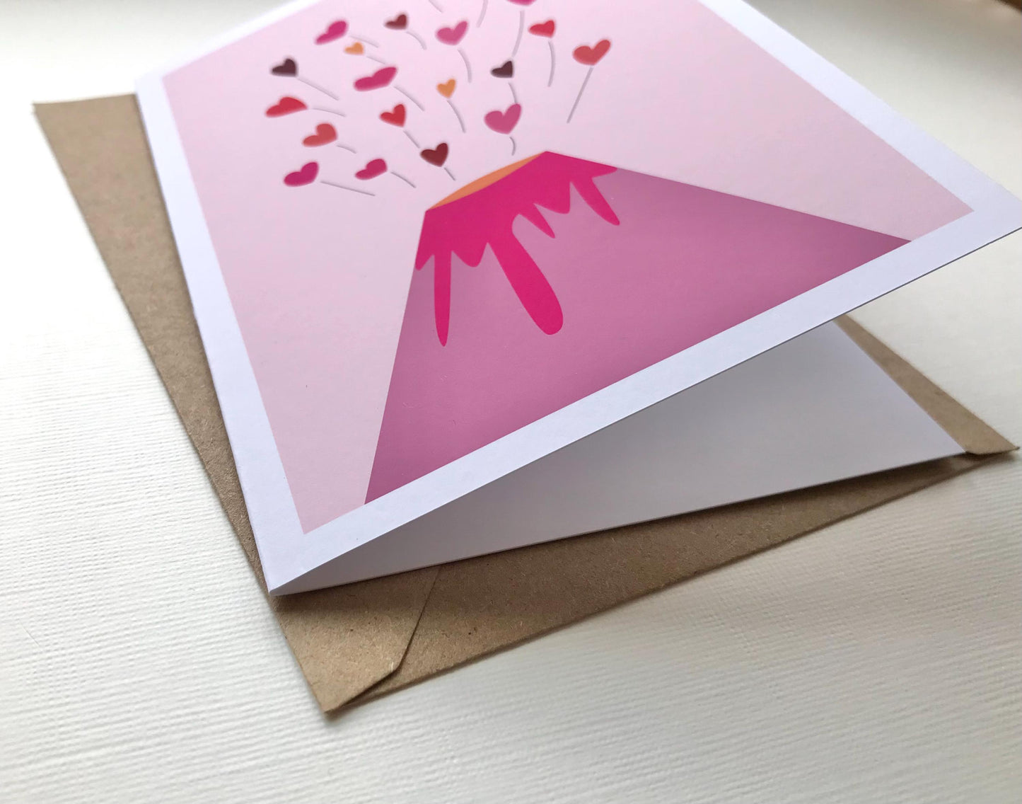 Heart Volcano - Valentines, Greeting, Anniversary Card