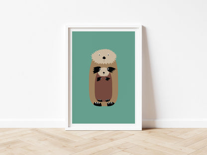Otters - Art print A5/A4/A3
