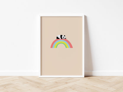 Panda Cub Rainbow - Art print A5/A4/A3