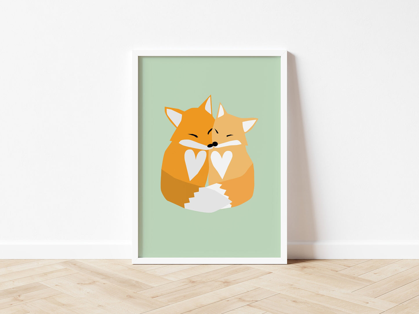 Cuddling Foxes - Art print A5/A4/A3