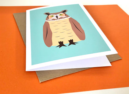 Great Horned Owl - Greeting, Birthday Card