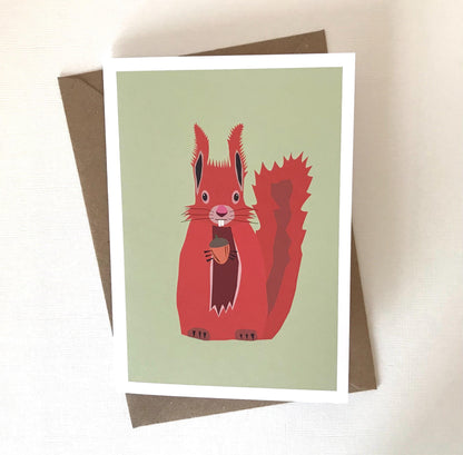 Squirrel - Greeting, Birthday Card