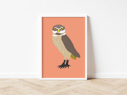 Burrowing Owl - Art print A5/A4/A3