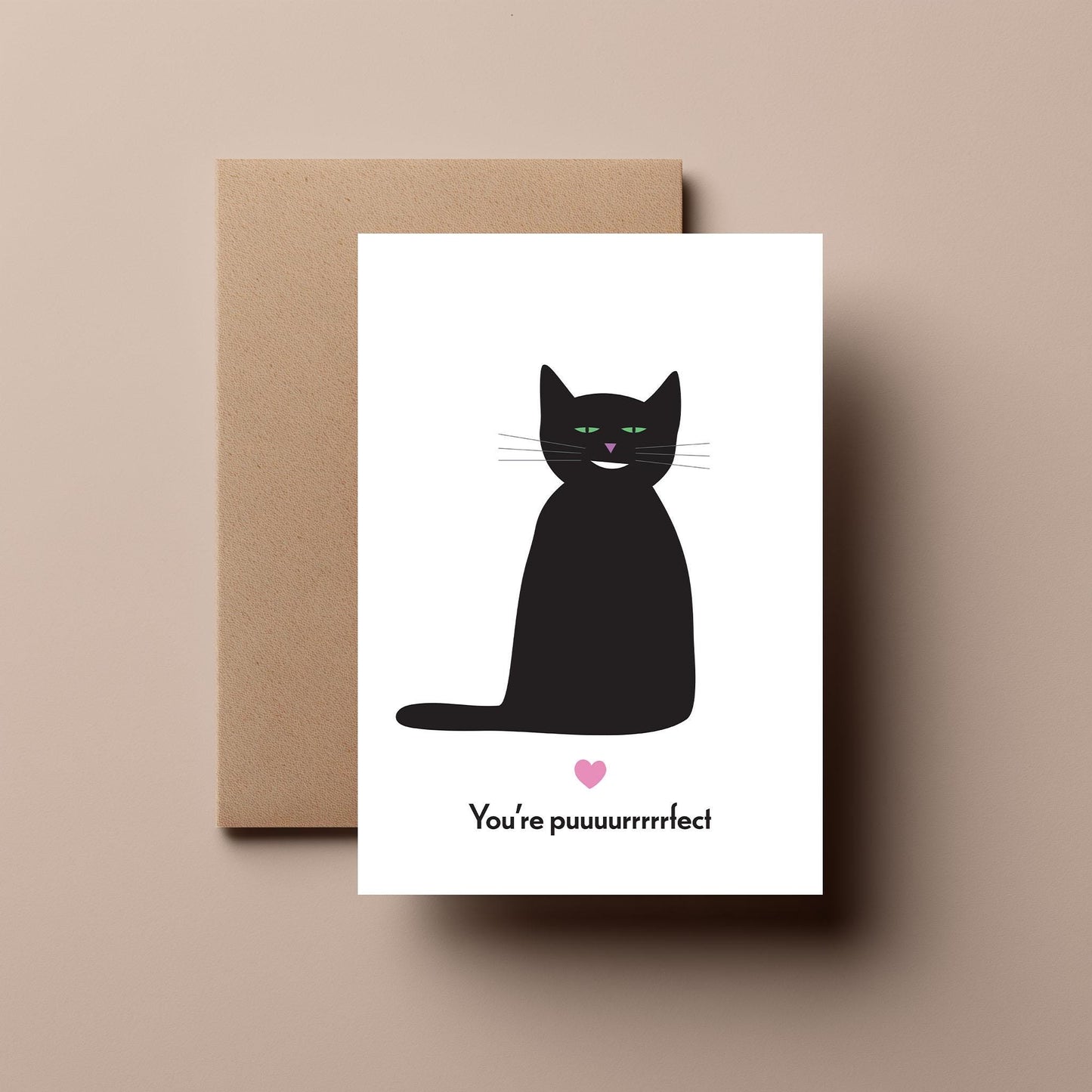 Black Cat - Valentines, Greeting, Anniversary Card