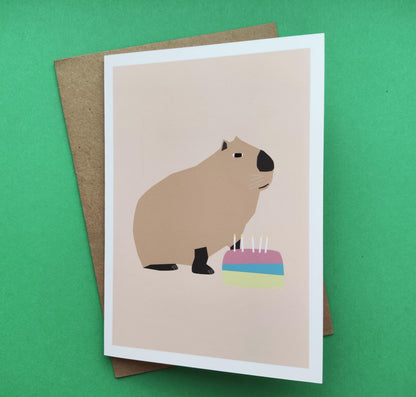 Capybara - Greeting, Birthday Card