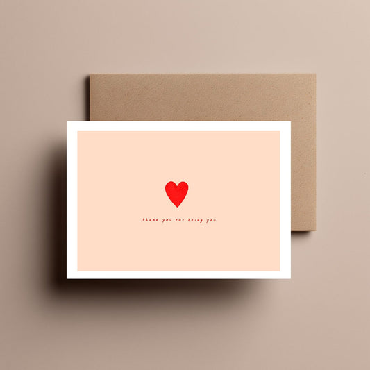 Thank You for Being You Card - Romantic, Love, Appreciation, Inspirational Greeting Card, Cute Anniversary or Valentines, for Him or for Her
