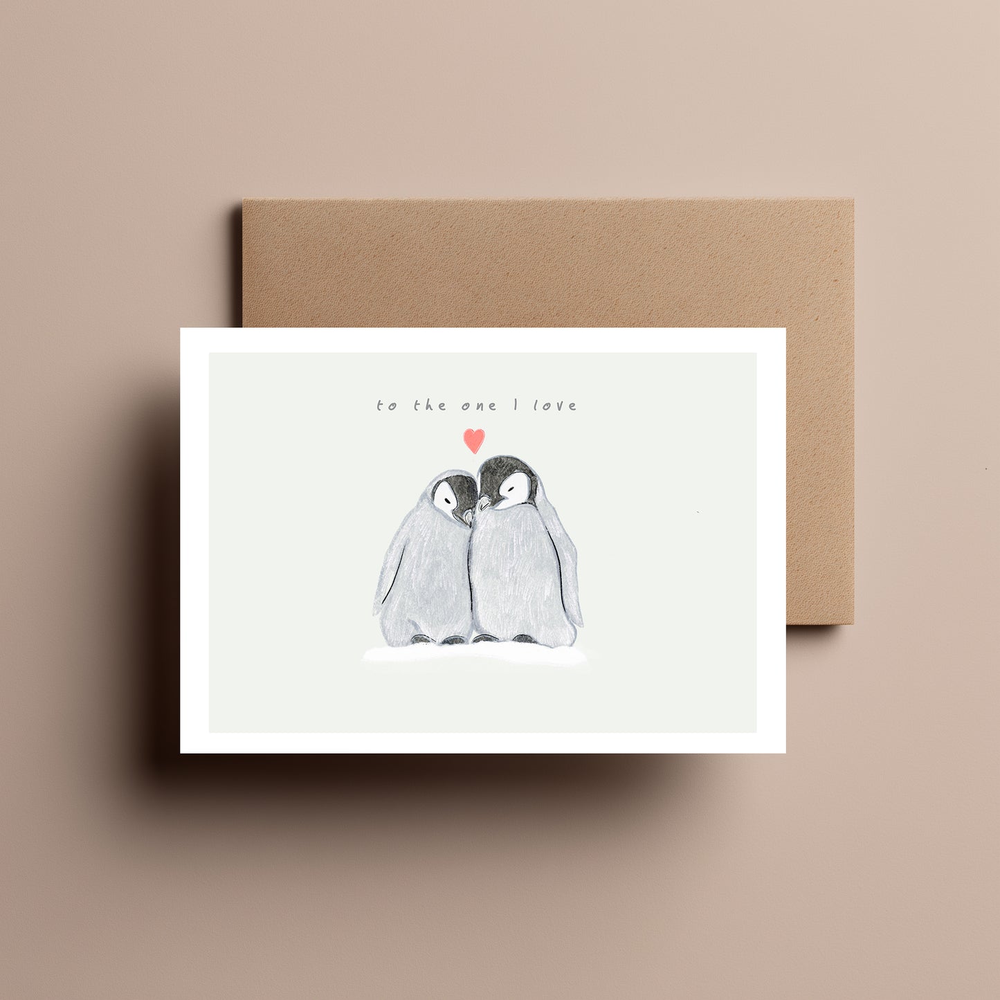 To the One I Love - Penguin Christmas Card | Cute Romantic Xmas Card | Love Penguins | One in a Million