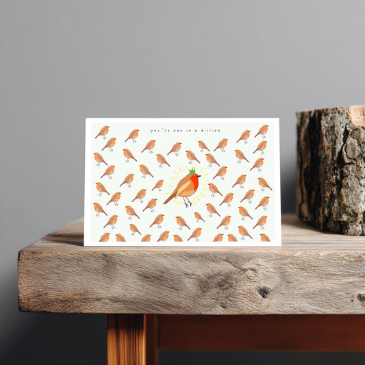 Robin “One in a Million” Christmas Card | Cute Winter Bird Xmas Card | Meaningful Holiday Card