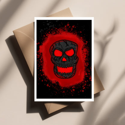 Scary Skull Card - Spooky Ghost Greeting, Creepy Halloween Card, Horror (Copy) (Copy)