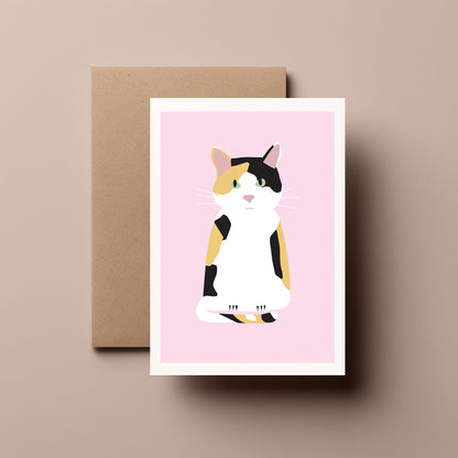 Calico Cat - Greeting, Birthday Card