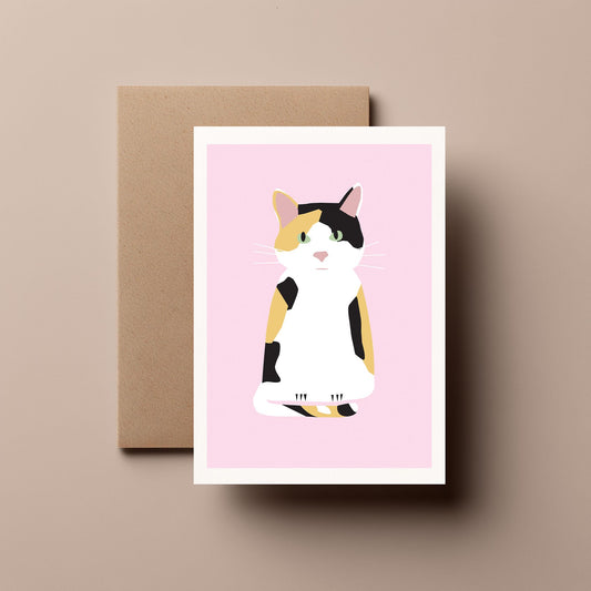 Calico Cat - Greeting, Birthday Card
