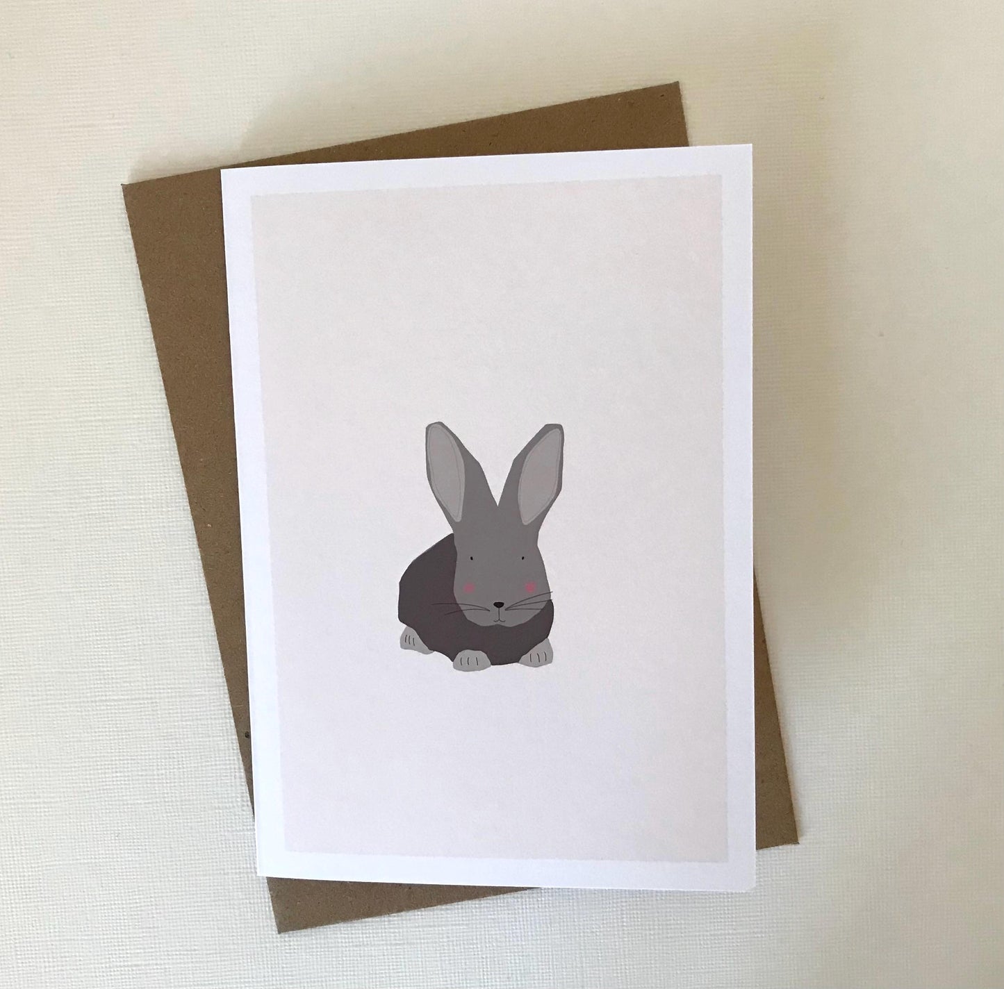 Grey Rabbit - Easter, Spring, Greeting, Birthday Card