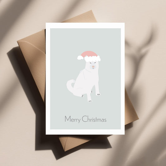 Shiba Inu Christmas Card – Japanese Dog Xmas Card, Kawaii, Animal, Holiday Greeting, Festive Season, For Him or Her