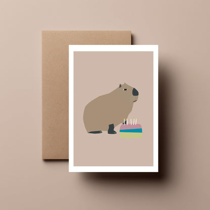 Capybara - Greeting, Birthday Card