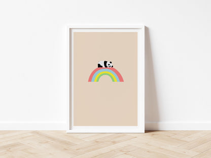 Panda Cub Rainbow - Art print A5/A4/A3