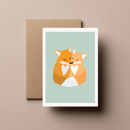 Fox Love Card – Cute Romantic Greeting Card for Anniversary, Valentine’s Day or Just Because - Gifts for Him or Her