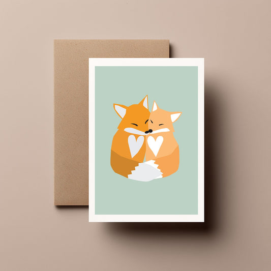 Fox Love Card – Cute Romantic Greeting Card for Anniversary, Valentine’s Day or Just Because - Gifts for Him or Her