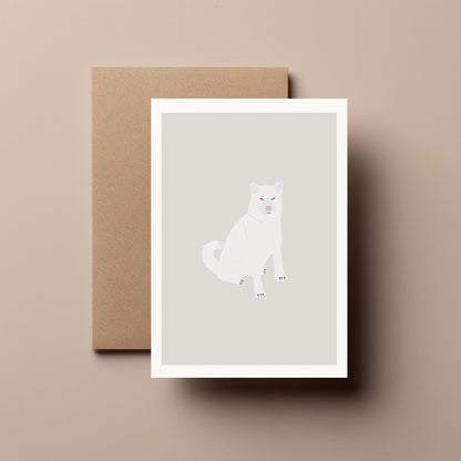 Shiba Inu Dog Greeting Card – Cute Dog, Kawaii, Japanese, Animal Card, Dog Lover Gift