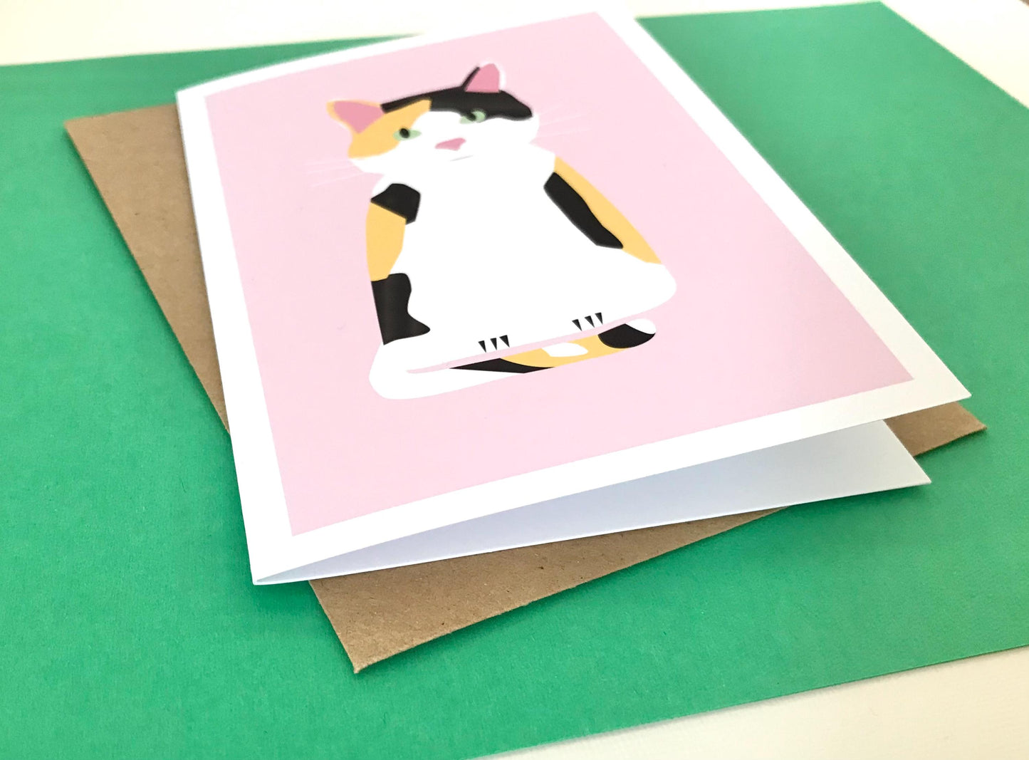 Calico Cat - Greeting, Birthday Card