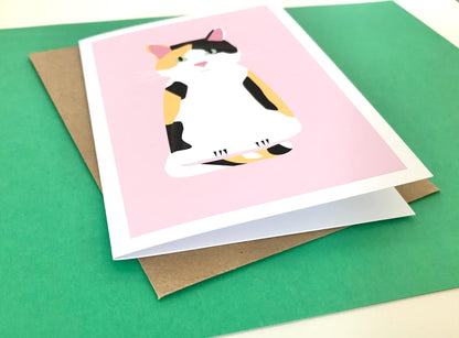 Calico Cat - Greeting, Birthday Card