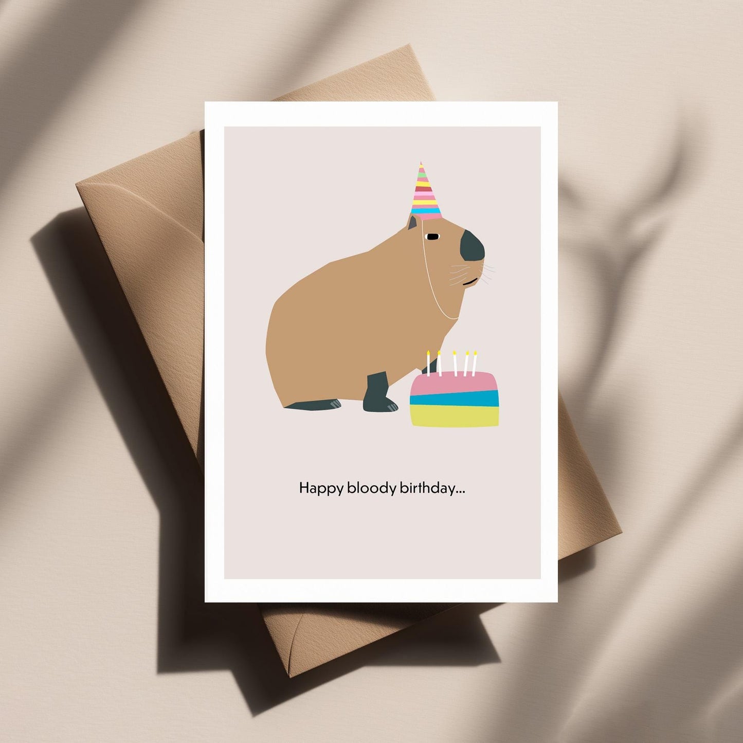 Funny Capybara Birthday Card - Happy Birthday Quirky Animal Greeting Card - For Him, For Her, For Mum, For Dad