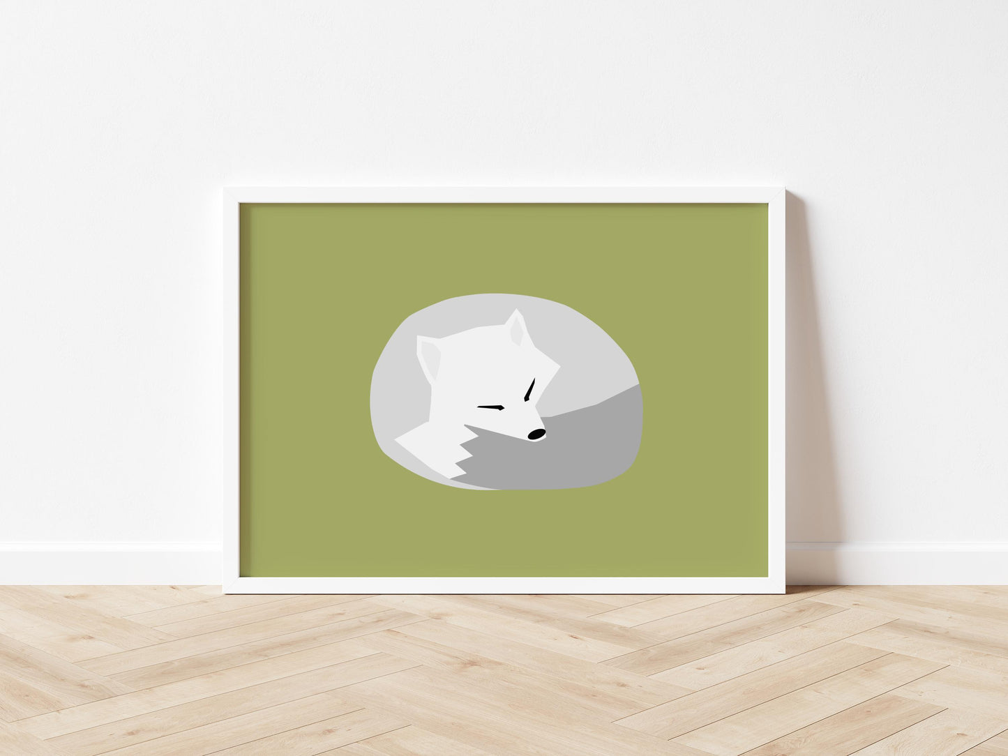 Sleeping Arctic Fox - Art print A5/A4/A3