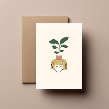 Plant lady - Greeting, Birthday Card