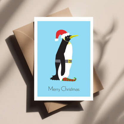 Penguin Christmas Card – Cute, Funny Holiday Greeting Card, Winter Illustration, For Him or Her